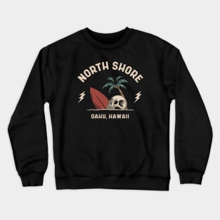 Vintage Surfing North Shore Oahu Hawaii // Retro Surf Skull Crewneck Sweatshirt